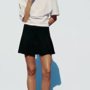 Black Pleated Mini Skirt/skort (with built in short)